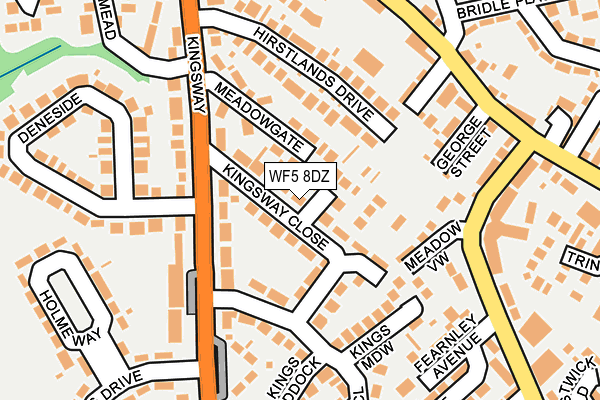 WF5 8DZ map - OS OpenMap – Local (Ordnance Survey)