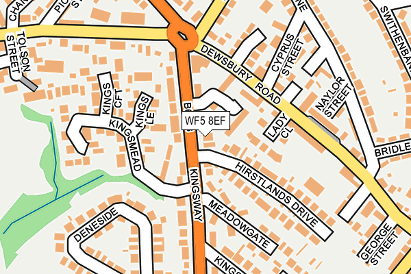 WF5 8EF map - OS OpenMap – Local (Ordnance Survey)