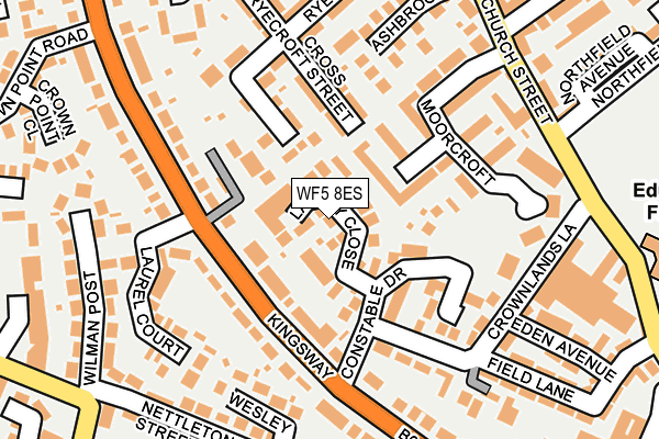 WF5 8ES map - OS OpenMap – Local (Ordnance Survey)