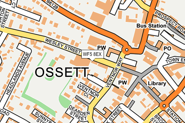WF5 8EX map - OS OpenMap – Local (Ordnance Survey)