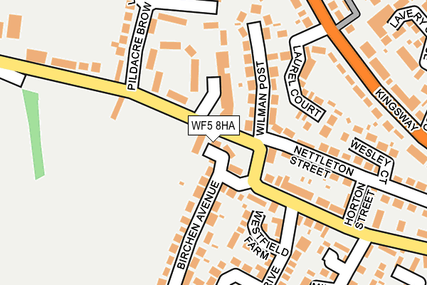 WF5 8HA map - OS OpenMap – Local (Ordnance Survey)