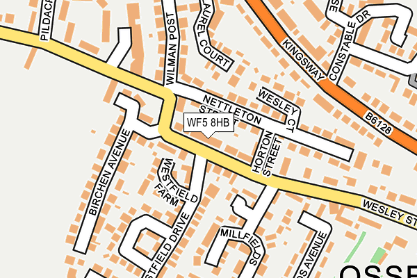 WF5 8HB map - OS OpenMap – Local (Ordnance Survey)