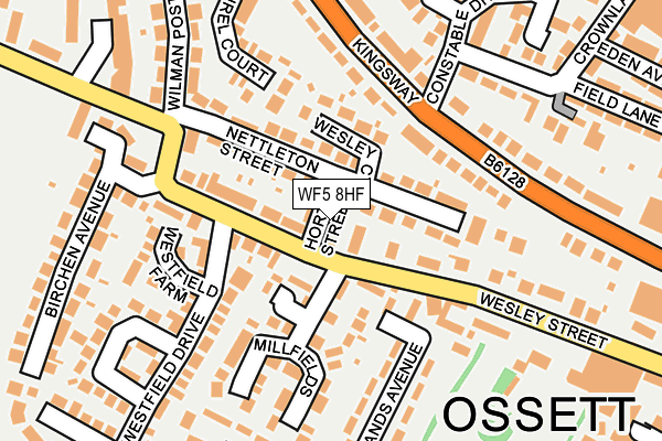 WF5 8HF map - OS OpenMap – Local (Ordnance Survey)