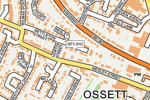 WF5 8HG map - OS OpenMap – Local (Ordnance Survey)