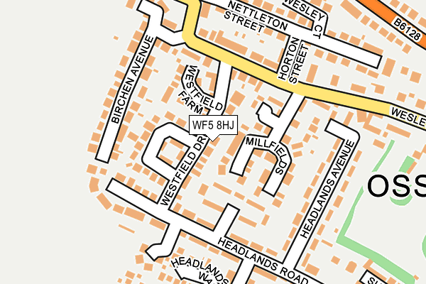 WF5 8HJ map - OS OpenMap – Local (Ordnance Survey)