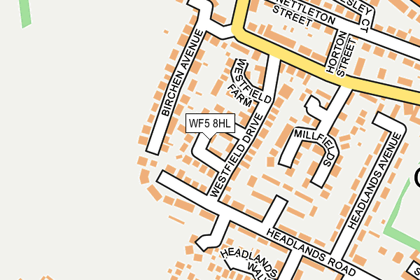 WF5 8HL map - OS OpenMap – Local (Ordnance Survey)