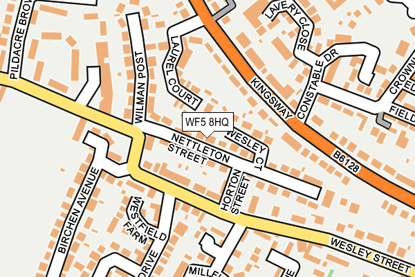 WF5 8HQ map - OS OpenMap – Local (Ordnance Survey)