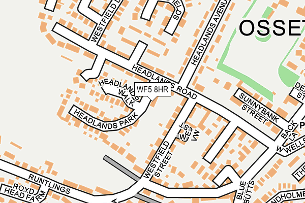 WF5 8HR map - OS OpenMap – Local (Ordnance Survey)