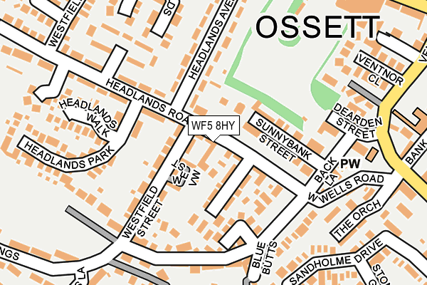 WF5 8HY map - OS OpenMap – Local (Ordnance Survey)
