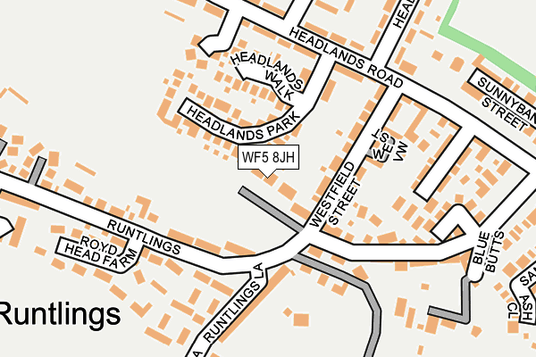 WF5 8JH map - OS OpenMap – Local (Ordnance Survey)