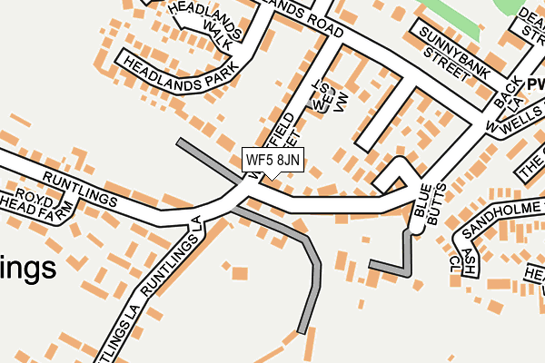 WF5 8JN map - OS OpenMap – Local (Ordnance Survey)