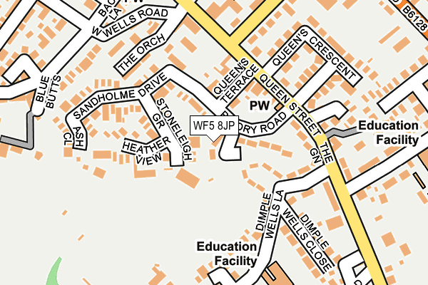 WF5 8JP map - OS OpenMap – Local (Ordnance Survey)