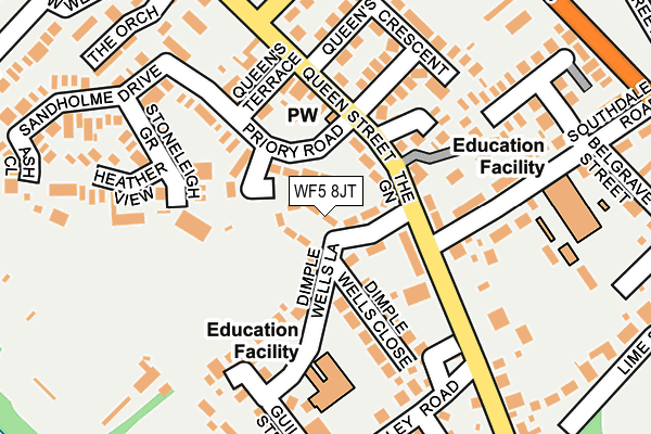 WF5 8JT map - OS OpenMap – Local (Ordnance Survey)