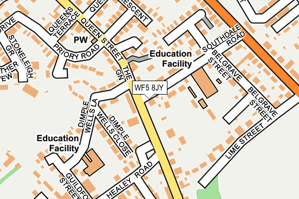 WF5 8JY map - OS OpenMap – Local (Ordnance Survey)