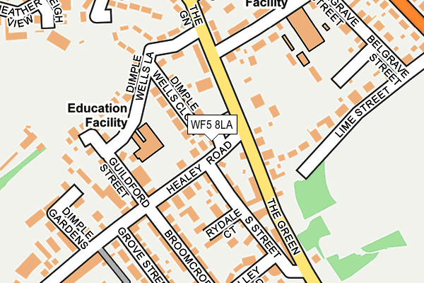 WF5 8LA map - OS OpenMap – Local (Ordnance Survey)