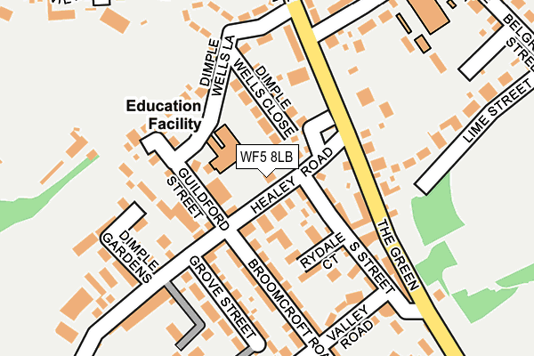 WF5 8LB map - OS OpenMap – Local (Ordnance Survey)