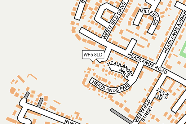 WF5 8LD map - OS OpenMap – Local (Ordnance Survey)