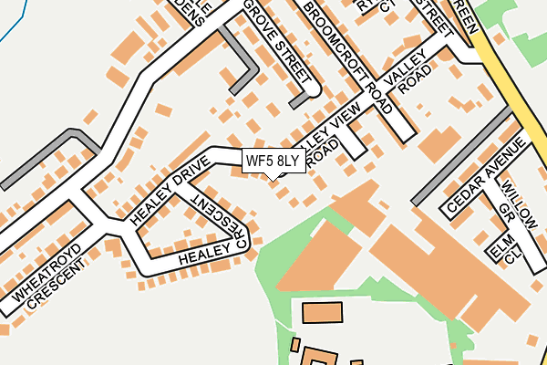 WF5 8LY map - OS OpenMap – Local (Ordnance Survey)