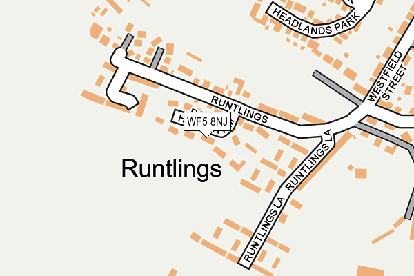 WF5 8NJ map - OS OpenMap – Local (Ordnance Survey)