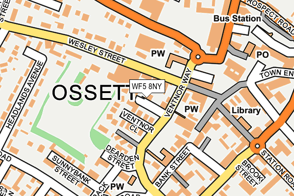 WF5 8NY map - OS OpenMap – Local (Ordnance Survey)