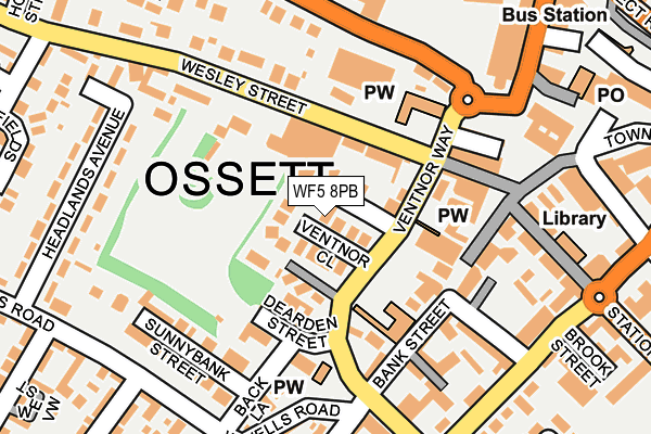 WF5 8PB map - OS OpenMap – Local (Ordnance Survey)