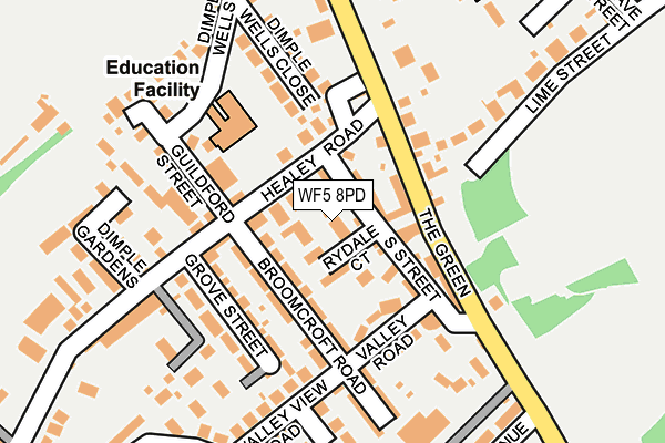 WF5 8PD map - OS OpenMap – Local (Ordnance Survey)