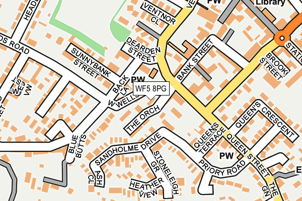 WF5 8PG map - OS OpenMap – Local (Ordnance Survey)