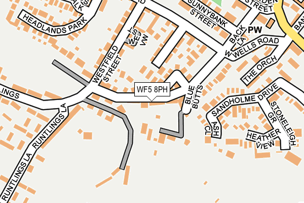 WF5 8PH map - OS OpenMap – Local (Ordnance Survey)