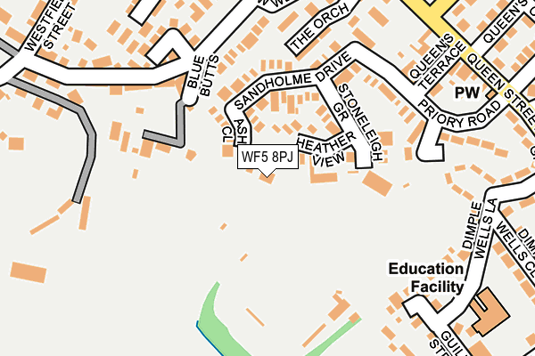 WF5 8PJ map - OS OpenMap – Local (Ordnance Survey)