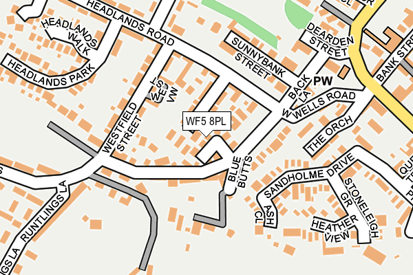 WF5 8PL map - OS OpenMap – Local (Ordnance Survey)