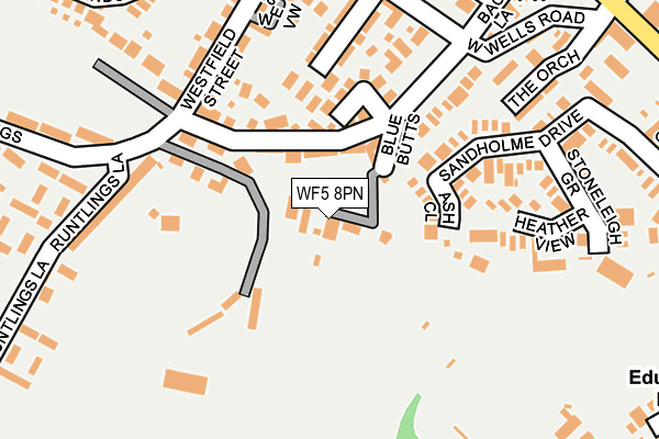 WF5 8PN map - OS OpenMap – Local (Ordnance Survey)