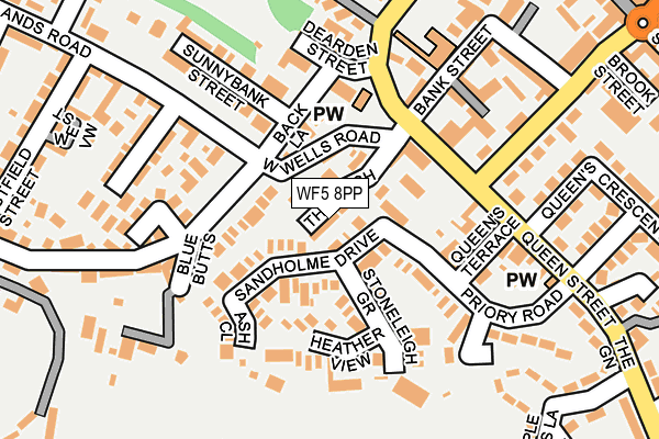 WF5 8PP map - OS OpenMap – Local (Ordnance Survey)
