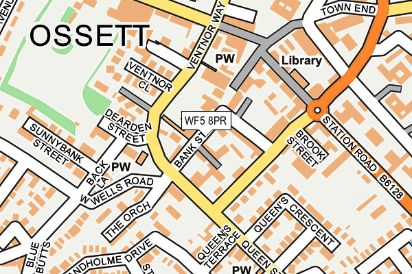 Map of OSSETT M.O.T. TESTING CENTRE LIMITED at local scale