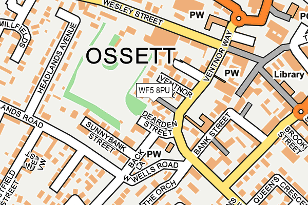 WF5 8PU map - OS OpenMap – Local (Ordnance Survey)
