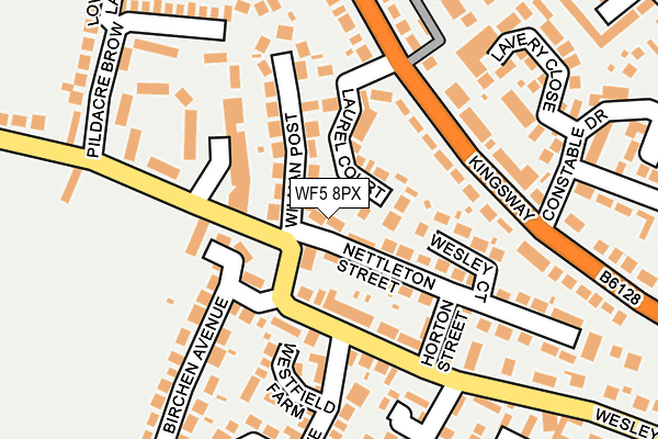 WF5 8PX map - OS OpenMap – Local (Ordnance Survey)