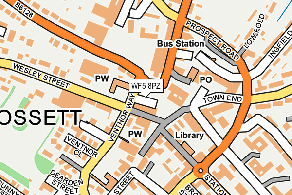 WF5 8PZ map - OS OpenMap – Local (Ordnance Survey)