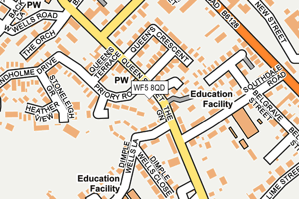 WF5 8QD map - OS OpenMap – Local (Ordnance Survey)