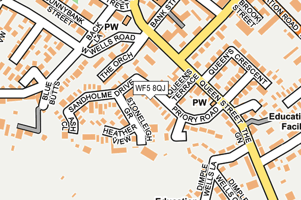 WF5 8QJ map - OS OpenMap – Local (Ordnance Survey)