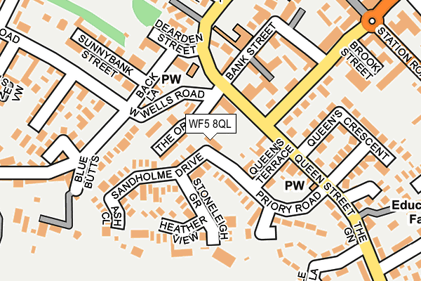 WF5 8QL map - OS OpenMap – Local (Ordnance Survey)