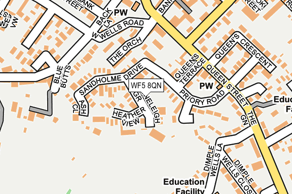 WF5 8QN map - OS OpenMap – Local (Ordnance Survey)