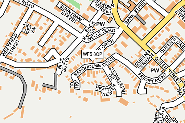 WF5 8QP map - OS OpenMap – Local (Ordnance Survey)