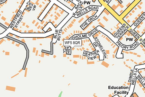 WF5 8QR map - OS OpenMap – Local (Ordnance Survey)