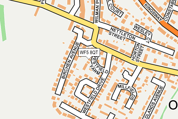 WF5 8QT map - OS OpenMap – Local (Ordnance Survey)