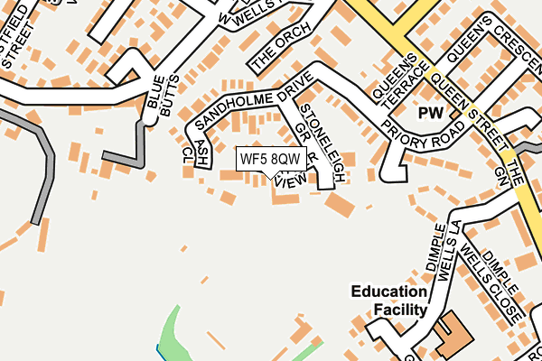 WF5 8QW map - OS OpenMap – Local (Ordnance Survey)