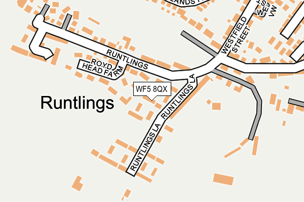 WF5 8QX map - OS OpenMap – Local (Ordnance Survey)