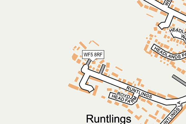 WF5 8RF map - OS OpenMap – Local (Ordnance Survey)