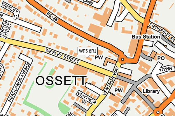 WF5 8RJ map - OS OpenMap – Local (Ordnance Survey)