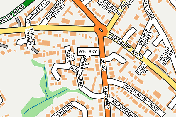 WF5 8RY map - OS OpenMap – Local (Ordnance Survey)