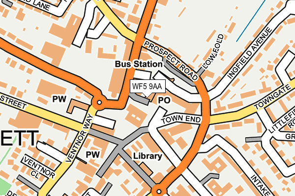 WF5 9AA map - OS OpenMap – Local (Ordnance Survey)