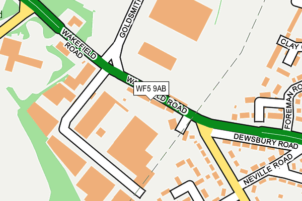 WF5 9AB map - OS OpenMap – Local (Ordnance Survey)